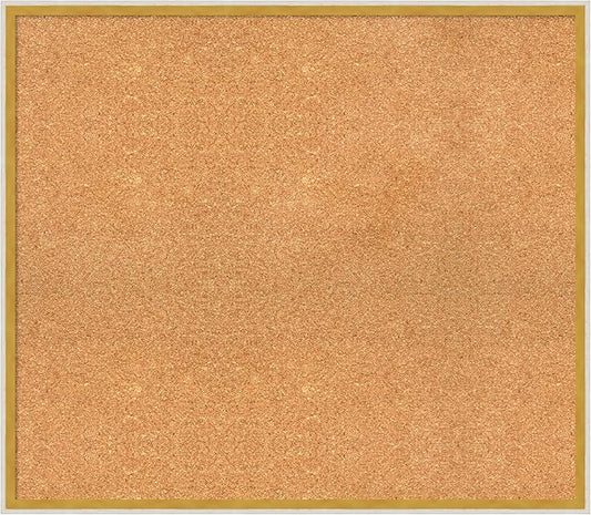 Amanti Art Natural Cork Board for Wall, 27x31 Vision Board with White Frame, Large Corkboard Office Decor for Home Organization, Modern Corkboard Pinboard to Display Items for Home Organization in-DeskLoop Office