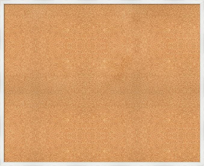 Amanti Art Natural Cork Board for Wall, 35x43 Vision Board with White Frame, Oversize Corkboard Office Decor for Home Organization, Country Rustic Corkboard Pinboard to Display Items for Home-DeskLoop Office