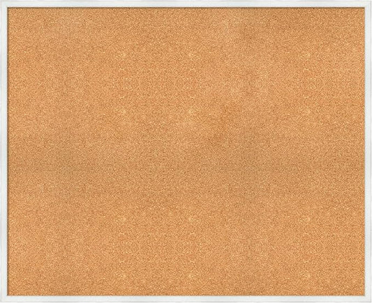 Amanti Art Natural Cork Board for Wall, 35x43 Vision Board with White Frame, Oversize Corkboard Office Decor for Home Organization, Country Rustic Corkboard Pinboard to Display Items for Home-DeskLoop Office