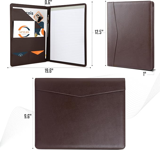 STYLIO Padfolio Portfolio Organizer Binder | Interview Resume Folder, Business - Image 2
