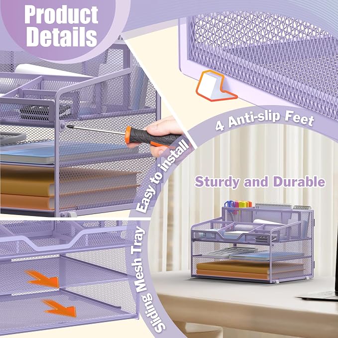 Docnest 3 Tier Mesh Desk Organizer - Image 5