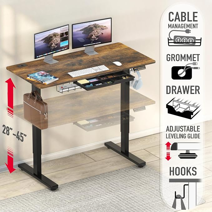 SHW 48-Inch Electric Height Adjustable Standing Desk - Image 4