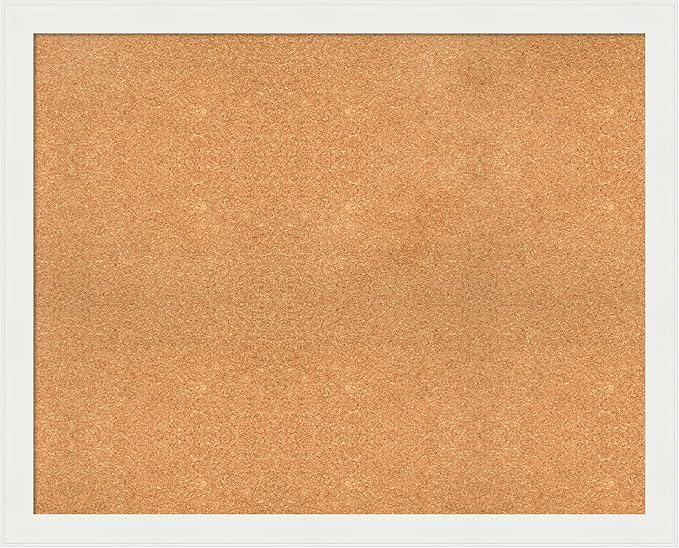 Amanti Art Natural Cork Board for Wall, 33x41 Vision Board with White Frame, X-Large Corkboard Office Decor for Home Organization, Casual Corkboard Pinboard to Display Items for Home Organization in-DeskLoop Office
