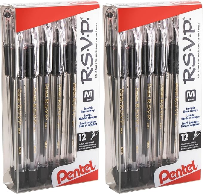 Pentel RSVP Ballpoint Pen, Medium Line by PentelofAmerica