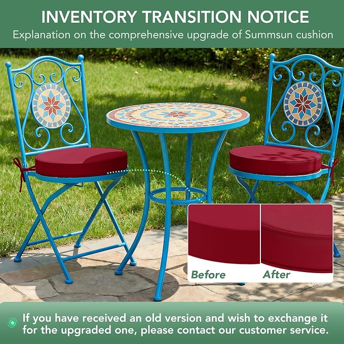 Summsun Outdoor Bistro Chair Cushions Set of 4 - Image 9