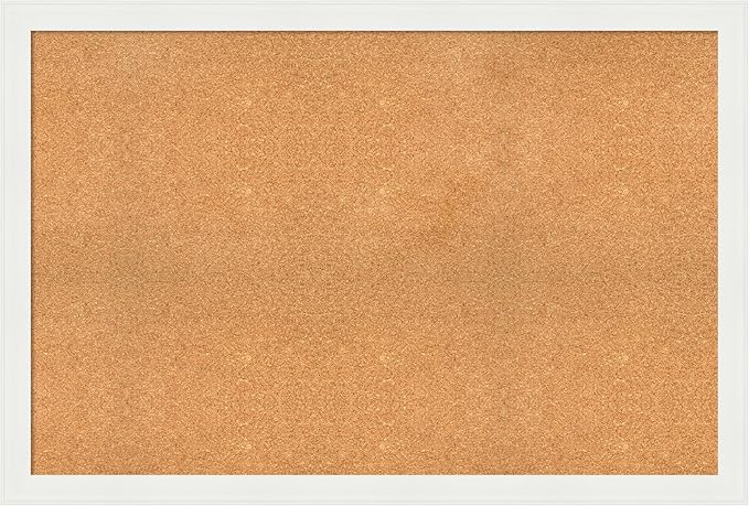 Amanti Art Natural Cork Board for Wall, 33x49 Vision Board with White Frame, Oversize Corkboard Office Decor for Home Organization, Casual Corkboard Pinboard to Display Items for Home Organization in-DeskLoop Office
