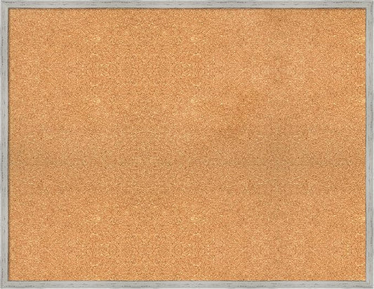 Amanti Art Natural Cork Board for Wall, 27x35 Vision Board with White Frame, Large Corkboard Office Decor for Home Organization, Cottage Corkboard Pinboard to Display Items for Home Organization in-DeskLoop Office