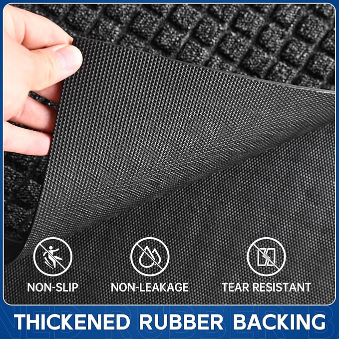 Durable Front Door Mat, 72" x 36" Heavy Duty Indoor Outdoor Doormat for Entryway, Non-Slip Rubber Backing, Stain and Fade Resistant Commercial Floor Mat for Home Office Entry-DeskLoop Office