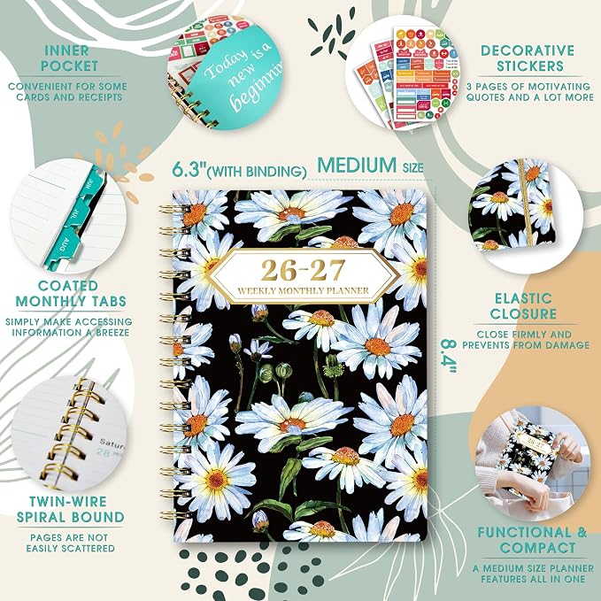Planner 2026-2027 Weekly and Monthly Calendar Planner Jul 2026-Jun 2027 | - Image 5