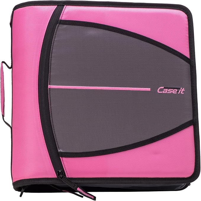 Case-it Mighty Zip Tab Zipper Binder, Expanding File Folder and Shoulder Strap by Case-it