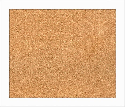 Amanti Art Natural Cork Board for Wall, 23x27 Vision Board with White Frame, Medium Corkboard Office Decor for Home Organization, Casual Corkboard Pinboard to Display Items for Home Organization in-DeskLoop Office