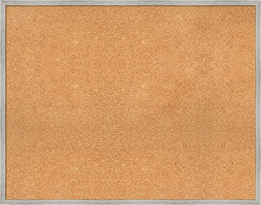 Amanti Art Natural Cork Board for Wall, 29x37 Vision Board with White Frame, Large Corkboard Office Decor for Home Organization, Cottage Corkboard Pinboard to Display Items for Home Organization in-DeskLoop Office