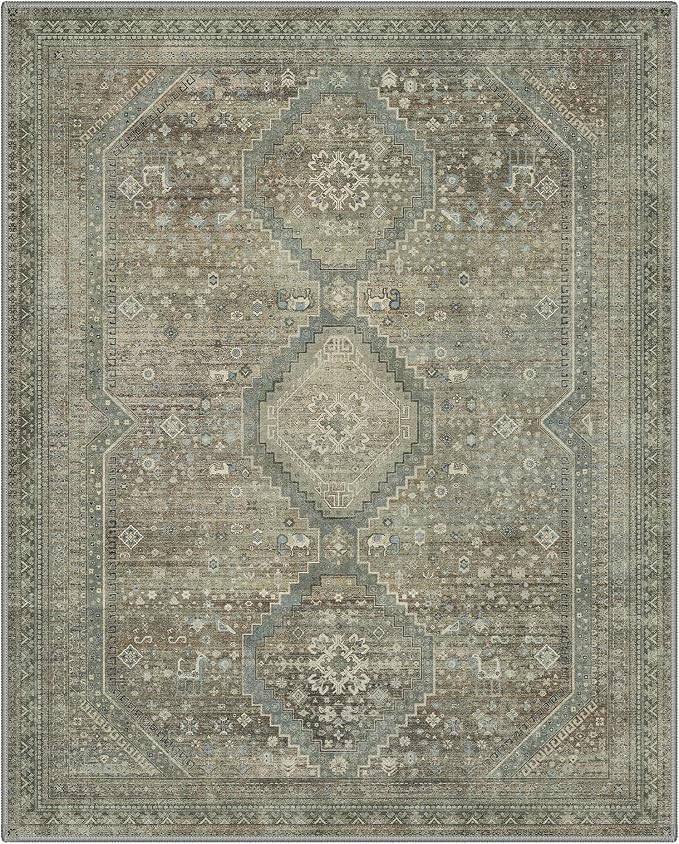 GENIMO 9x12 Area Rugs for Living Room, Machine Washable Non Slip Rugs, Low Pile - Image 7