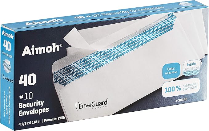 Case #10 Security Tinted Self-Seal Envelopes by Aimoh