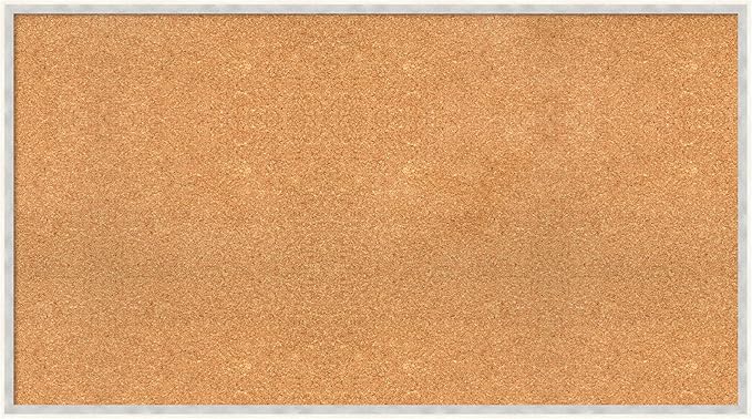 Amanti Art Natural Cork Board for Wall, 25x45 Vision Board with White Frame, Oversize Corkboard Office Decor for Home Organization, Modern Corkboard Pinboard to Display Items for Home Organization in-DeskLoop Office