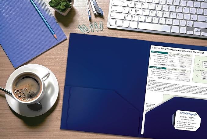 Better Office Products Heavyweight Plastic 2 Pocket Portfolio Folder, Letter - Image 3