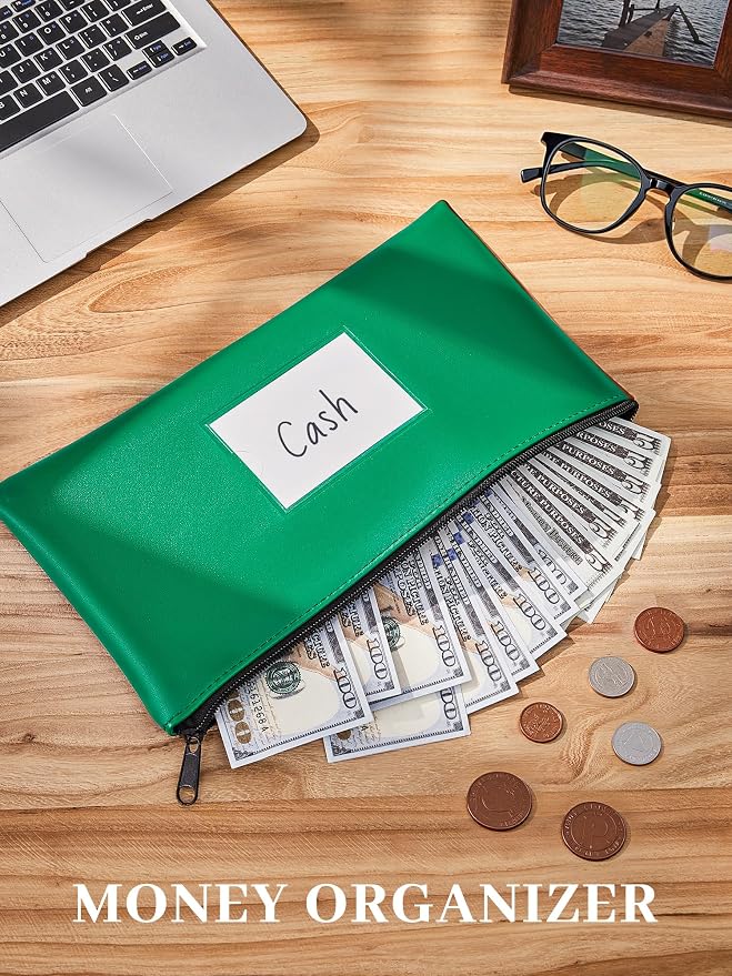 SMARTAKE Money Bags with Zipper, Waterproof Leather Money Pouches, - Image 2