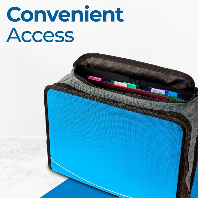 Case-it Mighty Zip Tab Zipper Binder, Expanding File Folder and Shoulder Strap - Image 6