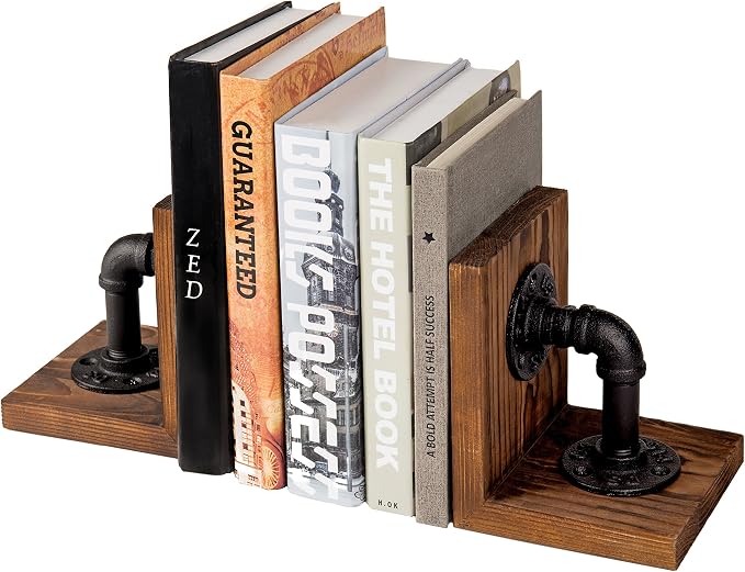MyGift Book Ends, Decorative Bookends, Heavy Duty Book Holders by MyGiftHome