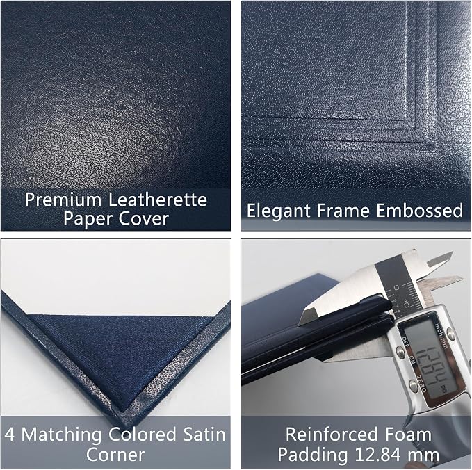 GraduationMall 11"x14" Smooth Padded Diploma Cover Certificate Holder Navy - Image 3
