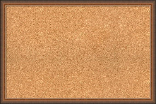 Amanti Art Natural Cork Board for Wall, 24x36 Vision Board with Bronze Frame, Large Corkboard Office Decor for Home Organization, Modern Corkboard Pinboard to Display Items for Home Organization in-DeskLoop Office