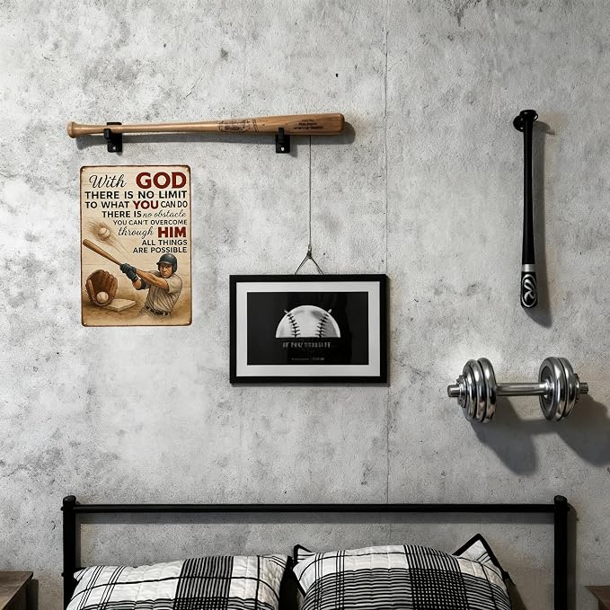 Vintage Christian Baseball Metal Sign – Inspirational Sports Wall Art - Image 6