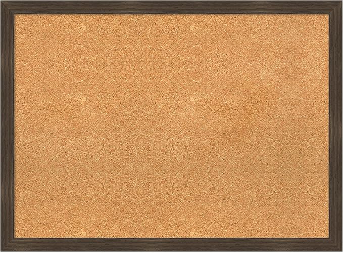 Amanti Art Natural Cork Board for Wall, 22x30 Vision Board with Brown Wood Frame, Medium Corkboard Office Decor for Home Organization, Casual Corkboard Pinboard to display items for home organization-DeskLoop Office