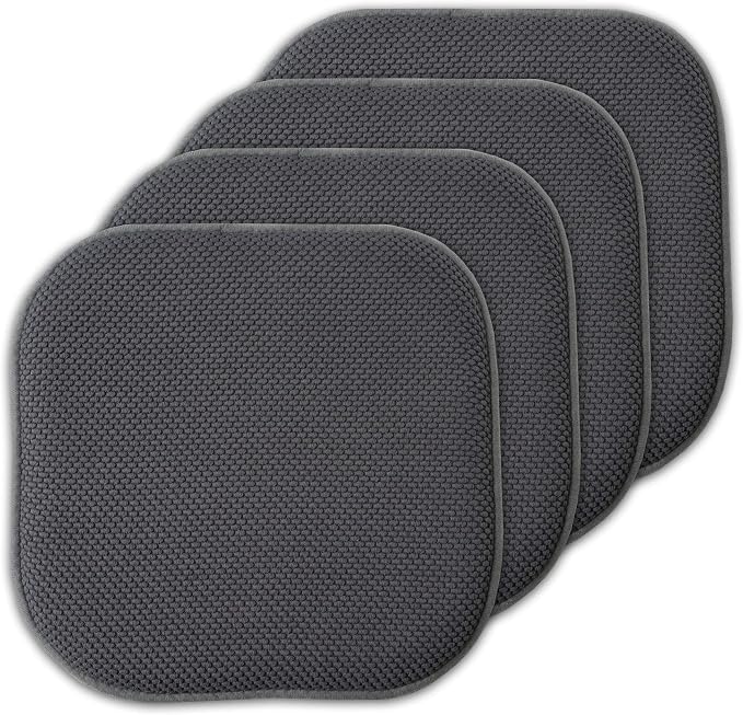 Sweet Home Collection 4 Pack Memory Foam Honeycomb Nonslip Back 16" x16" by SweetHomeCollection