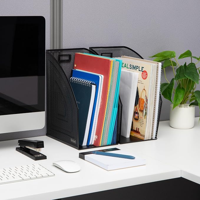 Mind Reader Vertical File Storage, Desktop Organizer, Metal Mesh, 6.25" L x 10" - Image 6