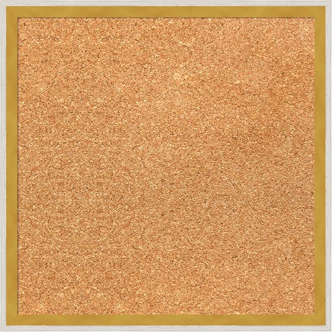 Amanti Art Natural Cork Board for Wall, 15x15 Vision Board with White Frame, Small Corkboard Office Decor for Home Organization, Modern Corkboard Pinboard to Display Items for Home Organization in-DeskLoop Office