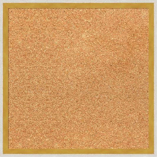 Amanti Art Natural Cork Board for Wall, 15x15 Vision Board with White Frame, Small Corkboard Office Decor for Home Organization, Modern Corkboard Pinboard to Display Items for Home Organization in-DeskLoop Office