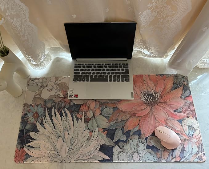 Japanese Floral Desk Mat Boho Aesthetic Flower Desk Matt - Image 4