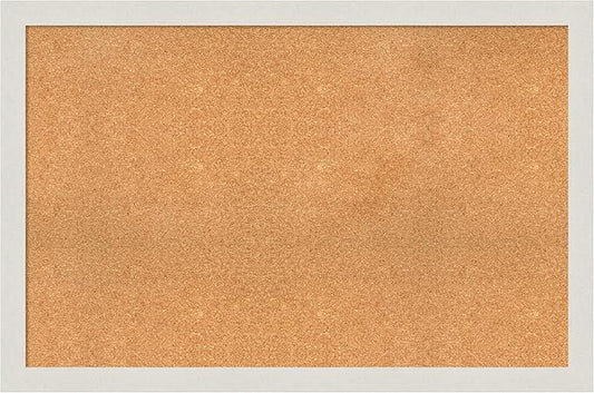 Amanti Art Natural Cork Board for Wall, 31x47 Vision Board with White Frame, Oversize Corkboard Office Decor for Home Organization, Country Rustic Corkboard Pinboard to Display Items for Home-DeskLoop Office