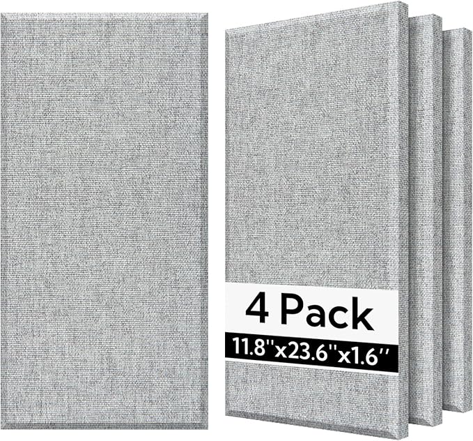 Olanglab Fiberglass Acoustic Wall Panels 4 Pack, 11.8'' x 23.6'' Sound Panels by Olanglab