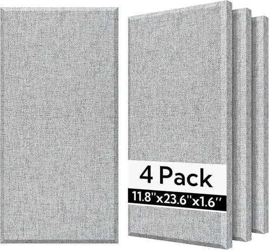 Olanglab Fiberglass Acoustic Wall Panels 4 Pack, 11.8'' x 23.6'' Sound Panels by Olanglab