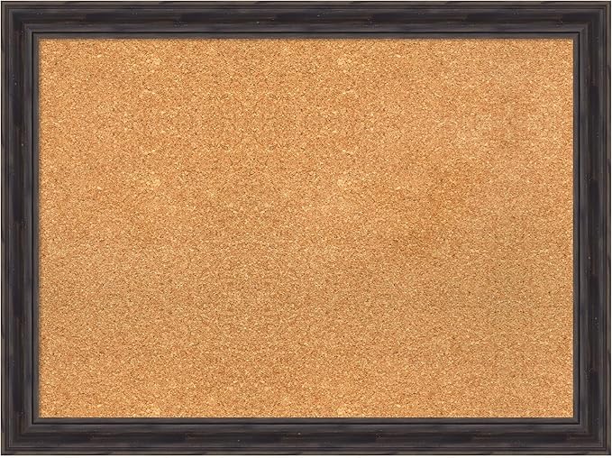 Amanti Art Natural Cork Board for Wall, 23x31 Vision Board with Brown Wood Frame, Medium Corkboard Office Decor for Home Organization, Rustic Farmhouse Corkboard Pinboard to display items for home-DeskLoop Office