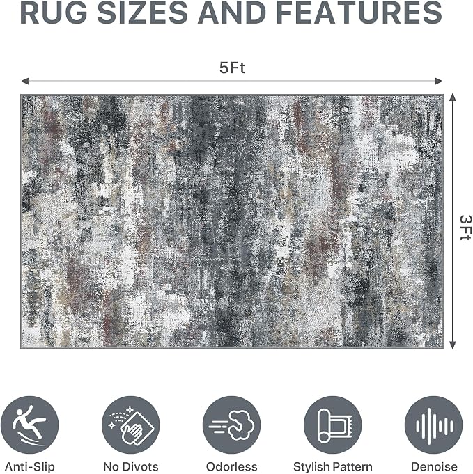 Office Chair Mat for Hardwood Tile Floor, Abstract 36"X 60" Desk Mats for - Image 9
