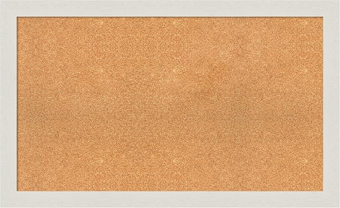 Amanti Art Natural Cork Board for Wall, 25x41 Vision Board with White Frame, Large Corkboard Office Decor for Home Organization, Country Rustic Corkboard Pinboard to Display Items for Home-DeskLoop Office