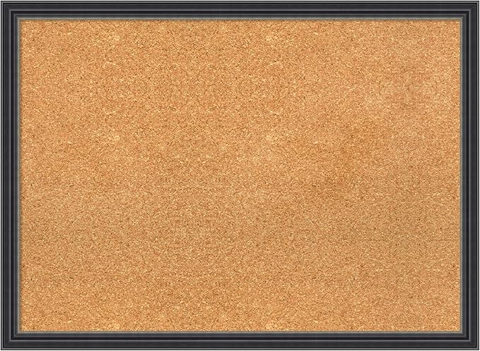 Amanti Art Natural Cork Board for Wall, 22x30 Vision Board with Black Wood Frame, Medium Corkboard Office Decor for Home Organization, Traditional Corkboard Pinboard to display items for home-DeskLoop Office