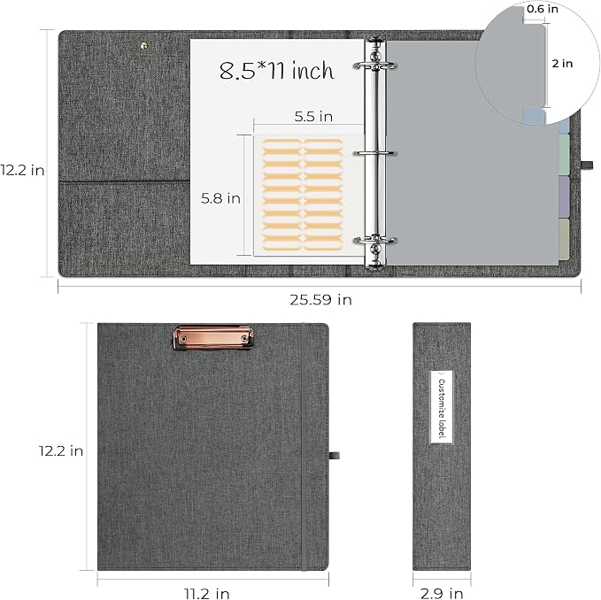 EYROZILL 3 Ring Binder 2 Inch, Binder - Image 5