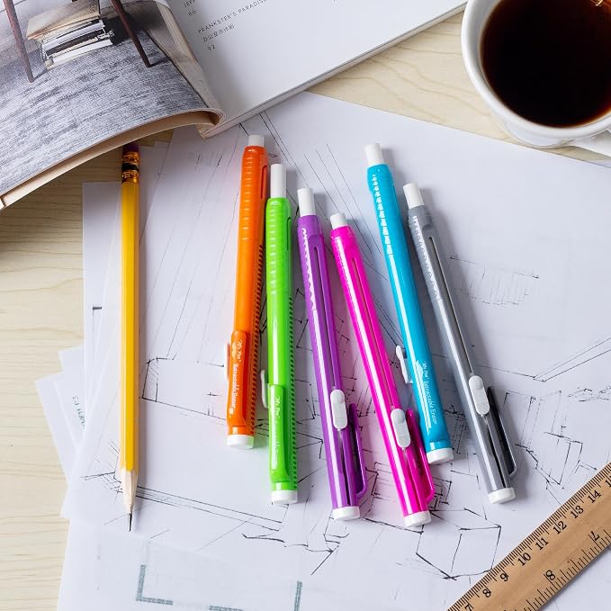 Mr. Pen- Retractable Mechanical Eraser Pens, 6 Pack, Vibrant Colors | - Image 7