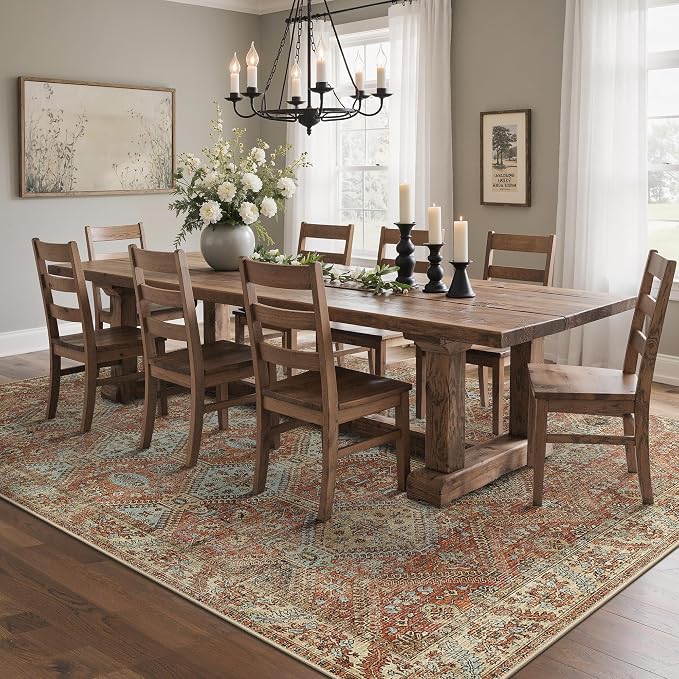GENIMO 6x9 Area Rugs for Living Room, Machine Washable Non Slip Rugs, Low Pile - Image 3