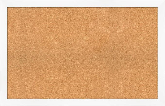 Amanti Art Natural Cork Board for Wall, 29x45 Vision Board with White Frame, Oversize Corkboard Office Decor for Home Organization, Modern Corkboard Pinboard to Display Items for Home Organization in-DeskLoop Office