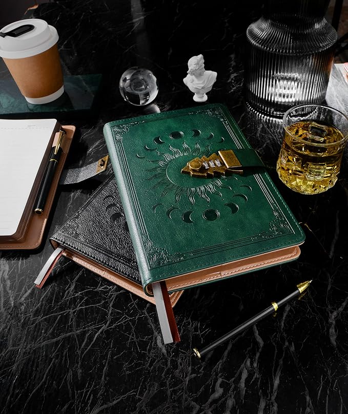 ZXHQ A5 Journal with lock, 120Gsm 224 Pages Lock Diary, Pen Set, Refillable - Image 8