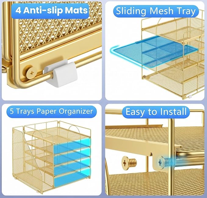 OPNICE 5-Tier Desktop File Paper Organizer, Desk Organizers and Accessories - Image 5