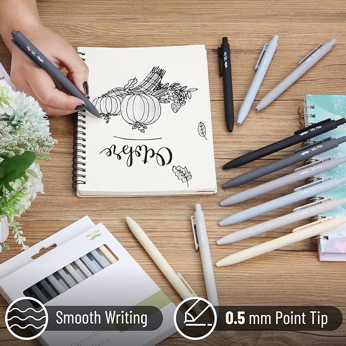Mr. Pen- Retractable Gel Pens, 12 Pack, Fine Point 0.5mm, Fast Dry, Smooth - Image 3