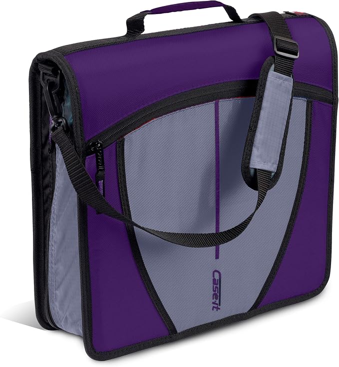 Case-it Mighty Zip Tab School Zipper Binder | 3-Inch O-Rings, 600-Sheet Capacity by Case-it