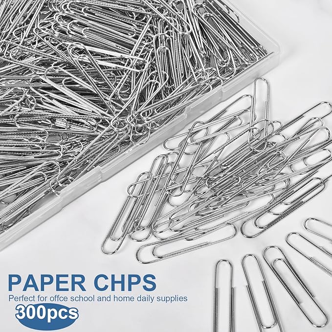 Large Paper Clips Non-Skid, 2 Inch Jumbo PaperClips, 300 Pcs Metal Paper Clips Large,Paperclips Non-Skid Clips for Office&School Supplies.-DeskLoop Office