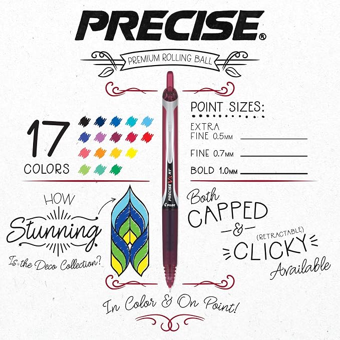 PILOT Precise V5 RT Refillable & Retractable Liquid Ink Rolling Ball Pens - Image 4