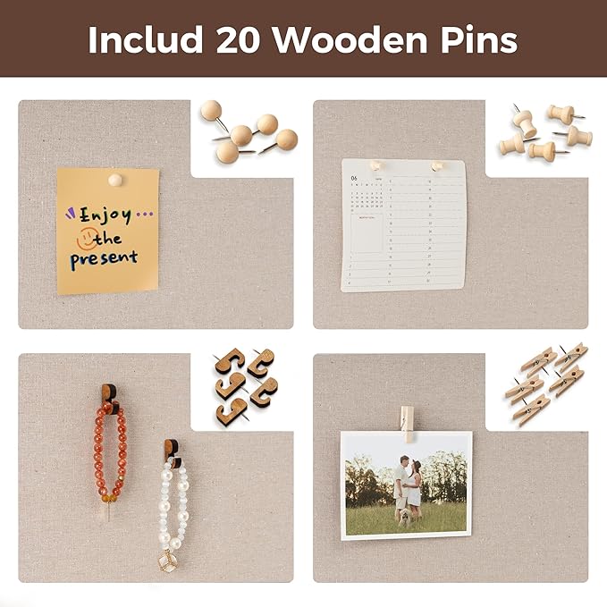 Fun Memories Cork Board Bulletin Board for Office, 24" x 36" Pine Wooden Framed Corkboard, Wall Mounted Notice Pin Board for School Home & Office, Black-DeskLoop Office